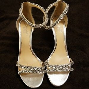 Badgley Mischka Caroline Slimet Crystal Embellished Wedding Heels